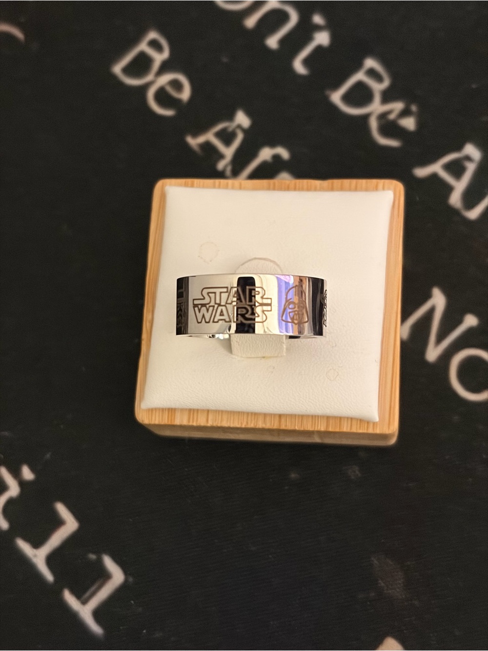 Star Wars Silver Logo Engraved Ring